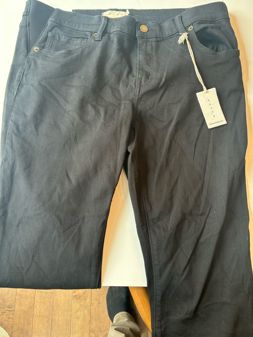 Hatch Jet Black Slim Maternity Jean